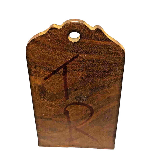 Carved Teak Wood Match Box Incense Wall Pocket Pierced Pattern Brass Studs Inlay - Picture 3 of 8